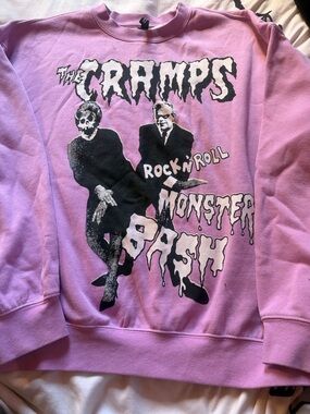 H&M Purple The Cramps Graphic Crewneck Sweatshirt